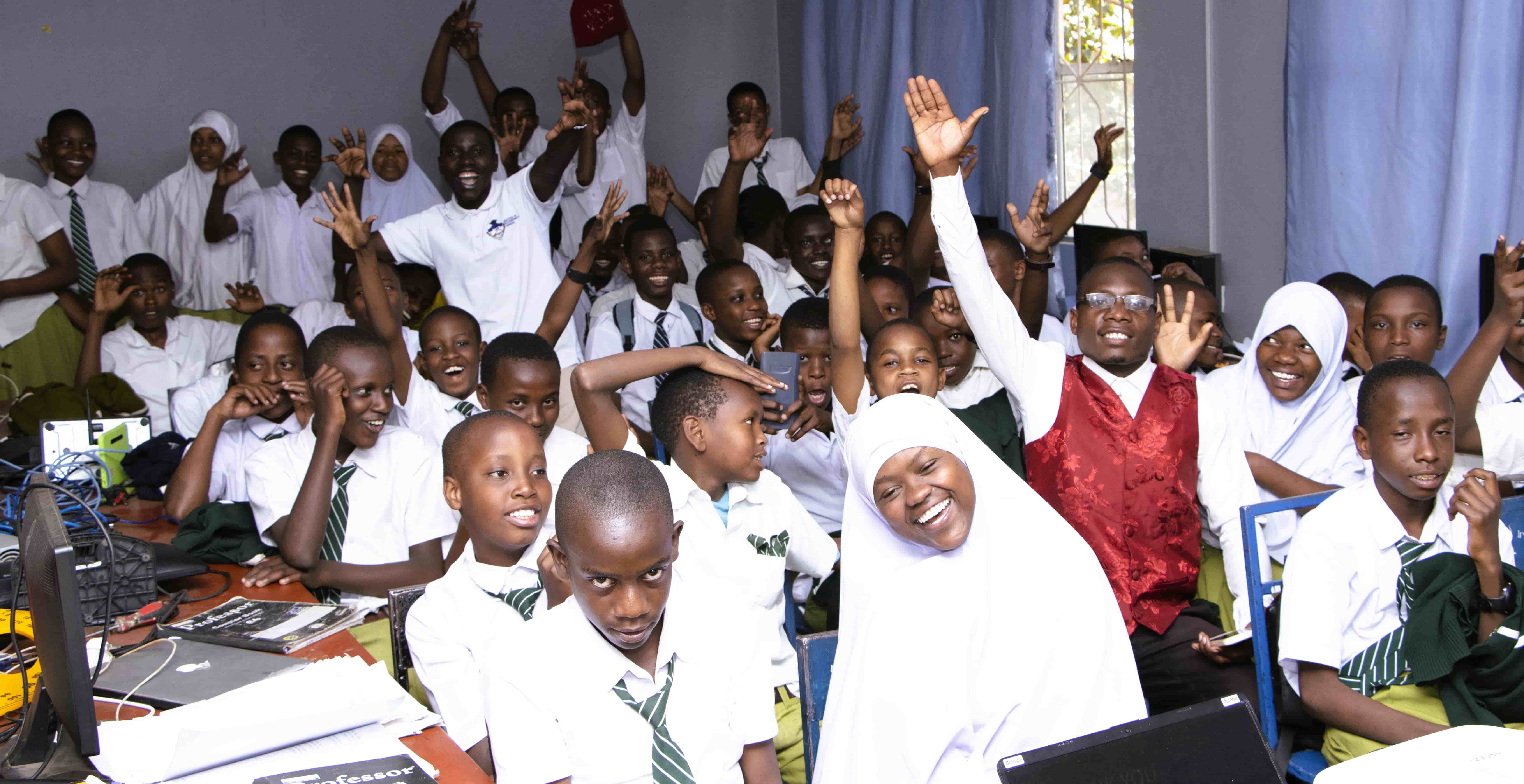 Students in a digital classroom